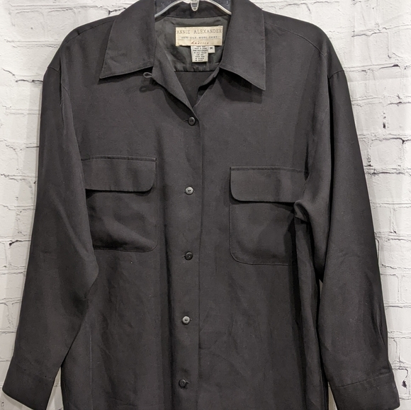 Annie Alexander Other - Vintage 100% Silk Annie Alexander Men's Work Long Sleeve Button Down Shirt Top